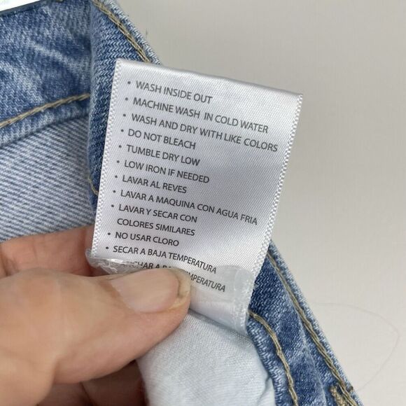 Kancan Estilo Jeans Womens Size 3/25 (26X31) Baggy Wide Leg Faded Blue Raw Hem - Picture 9 of 9